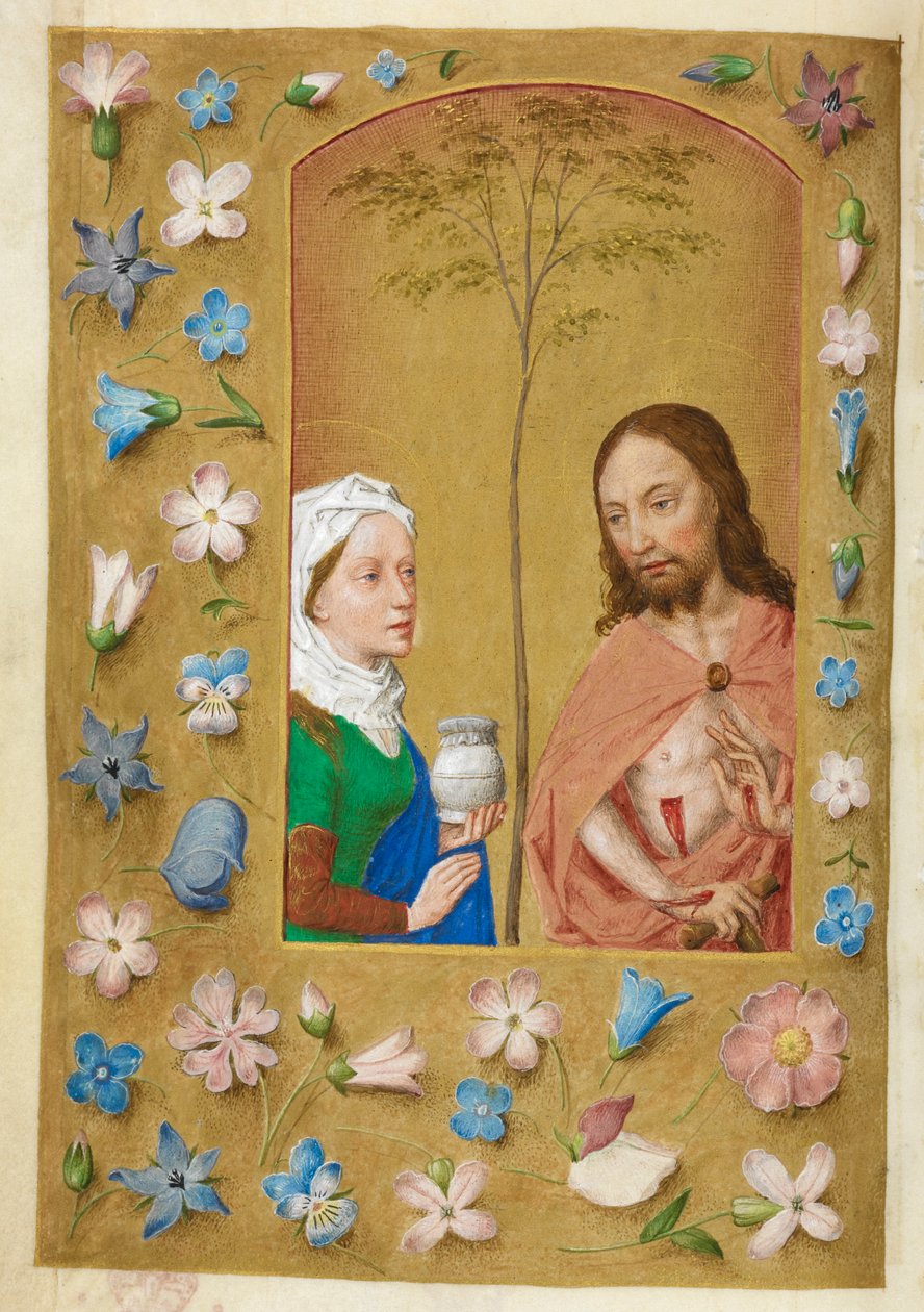 Surujen mies ja Maria Magdaleena. od Master of the Dresden Prayer Books