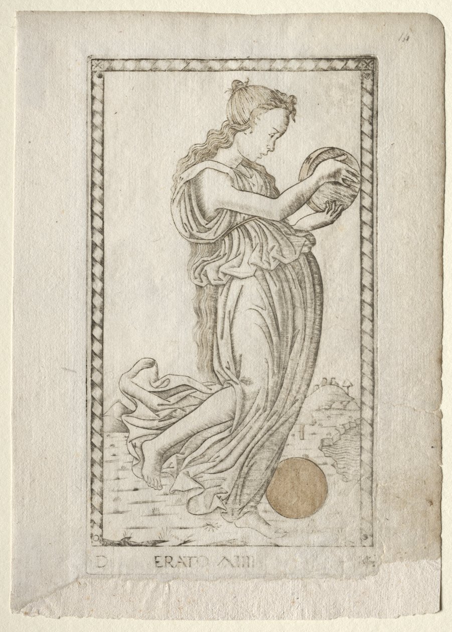 Erato (lyrická a milostná poezie) (ze série Tarocchi D: Apollo and the Muses, #14) od Master of the E Series Tarocchi