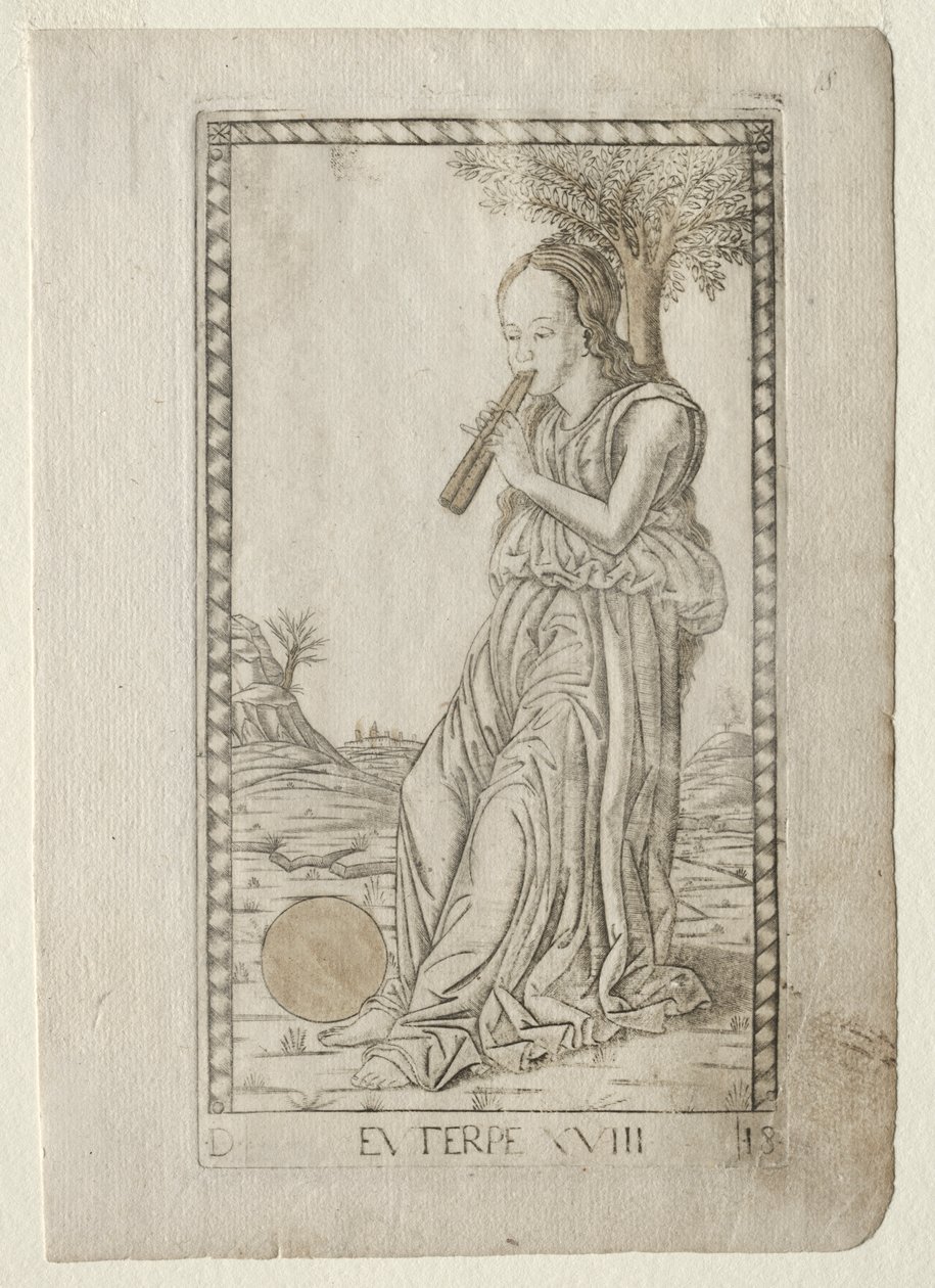 Euterpe (hudba, lyrická poezie) (ze série Tarocchi D: Apollo and the Muses, #18) od Master of the E Series Tarocchi