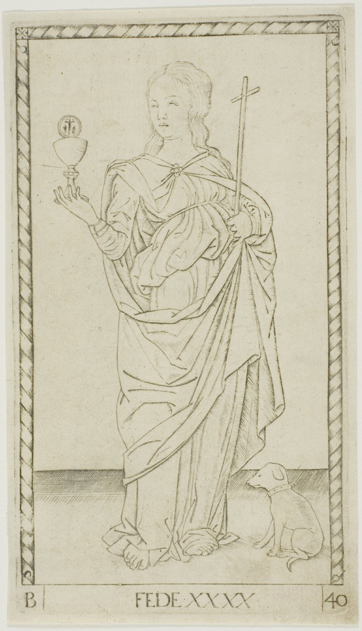 Faith plate 40 od Genii and Virtues od Master of the E Series Tarocchi
