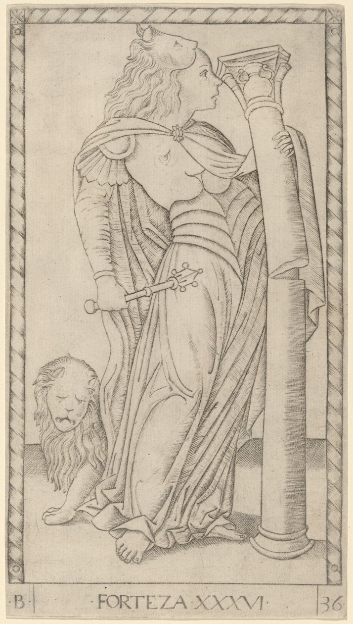 Síla (Fortitude) od Master of the E Series Tarocchi