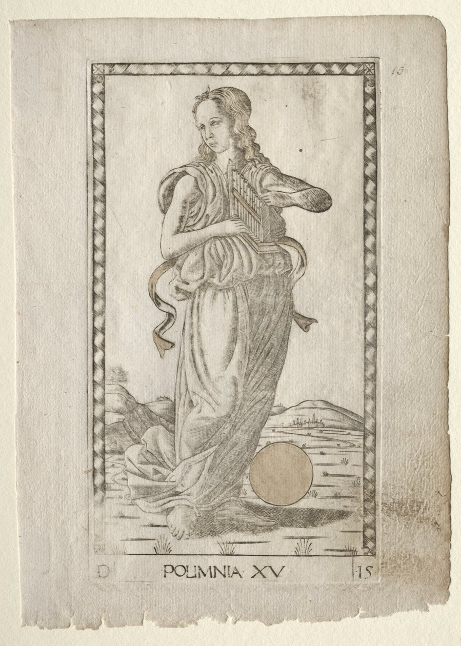 Polyhymnia (hrdinské hymny) (ze série Tarocchi D: Apollo and the Muses, #15) od Master of the E Series Tarocchi