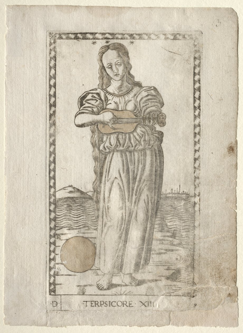 Terpsichore (tanec a píseň) (ze série Tarocchi D: Apollo and the Muses, #13) od Master of the E Series Tarocchi