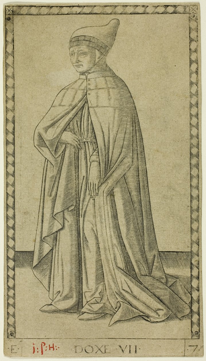 Doge, deska sedm z The Ranks and Conditions of Men od Master of the E Series Tarocchi