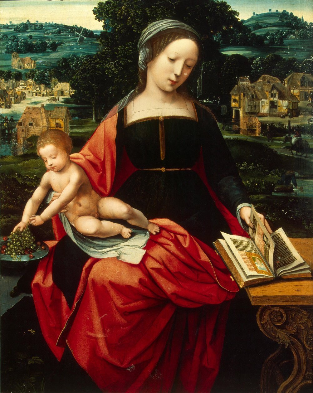 Madonna a dítě od Master of the Female Half Lengths