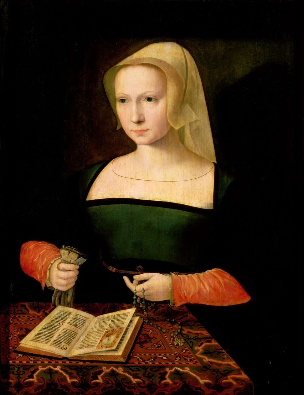 Portrét mladé ženy (panel) od Master of the Female Half Lengths