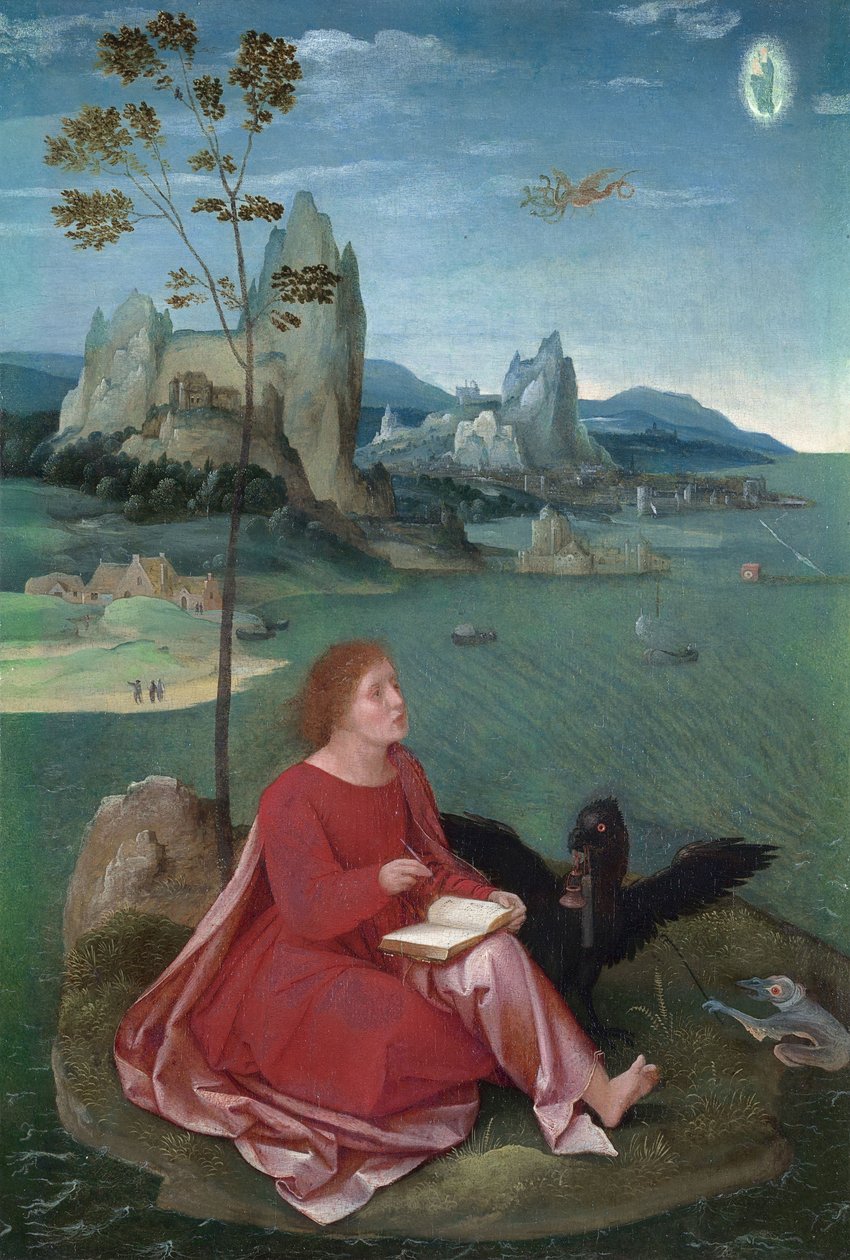 Svatý Jan na Patmosu od Master of the Female Half Lengths