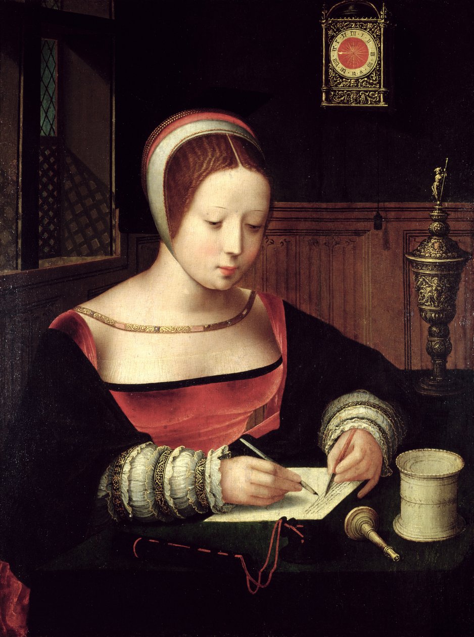 Psaní sv. Máří Magdaleny, kolem 1500-50 od Master of the Female Half Lengths