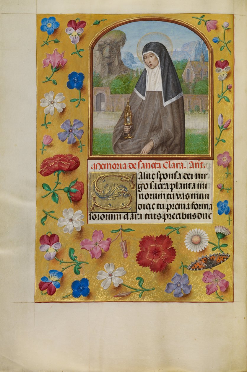 Svatá Klára s monstrancí od Master of the First Prayer Book of Maximilian