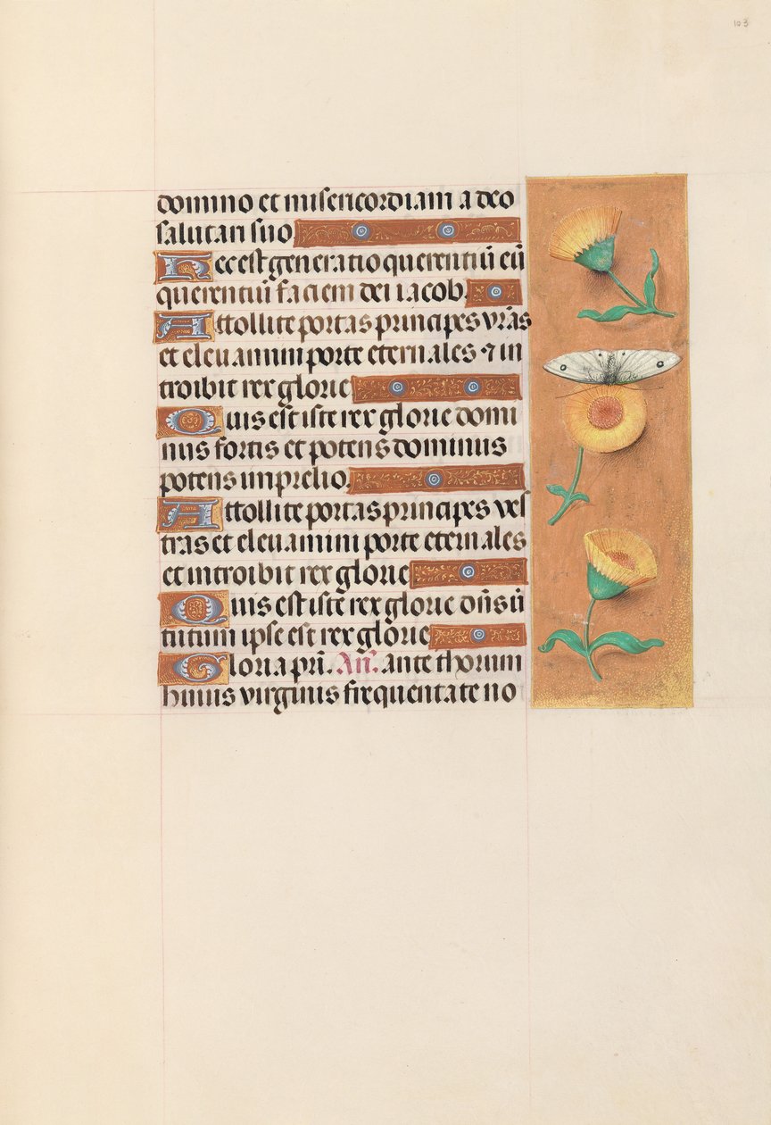 Hodiny královny Isabely Katolické, královny Španělska: Fol. 103r, c. 1500. od Master of the First Prayerbook of Maximillian