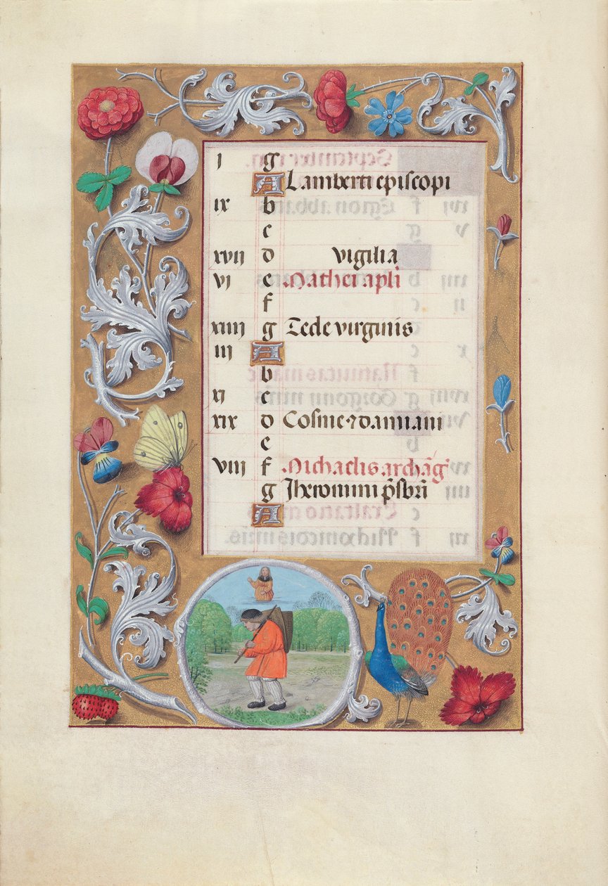 Hodiny španělské královny Isabely Katolické:  Fol. 10v, září od Master of the First Prayerbook of Maximillian