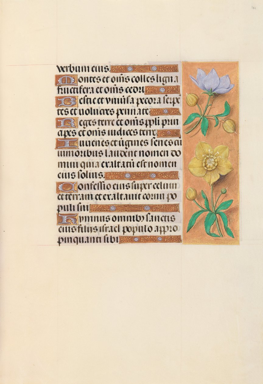Hodiny královny Isabely Katolické, královny Španělska: Fol. 121r, c. 1500. od Master of the First Prayerbook of Maximillian
