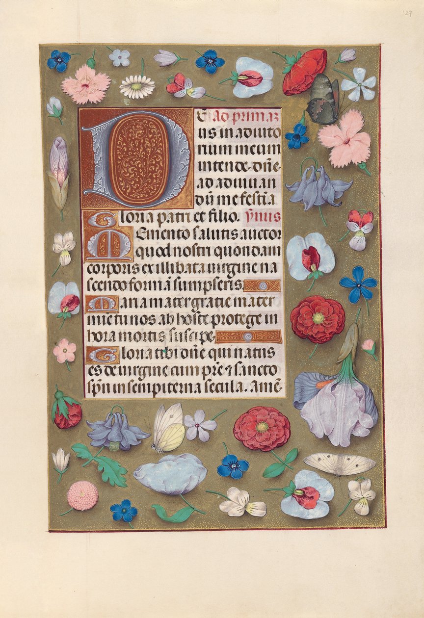 Hodiny královny Isabely Katolické, královny Španělska: Fol. 127r, c. 1500. od Master of the First Prayerbook of Maximillian