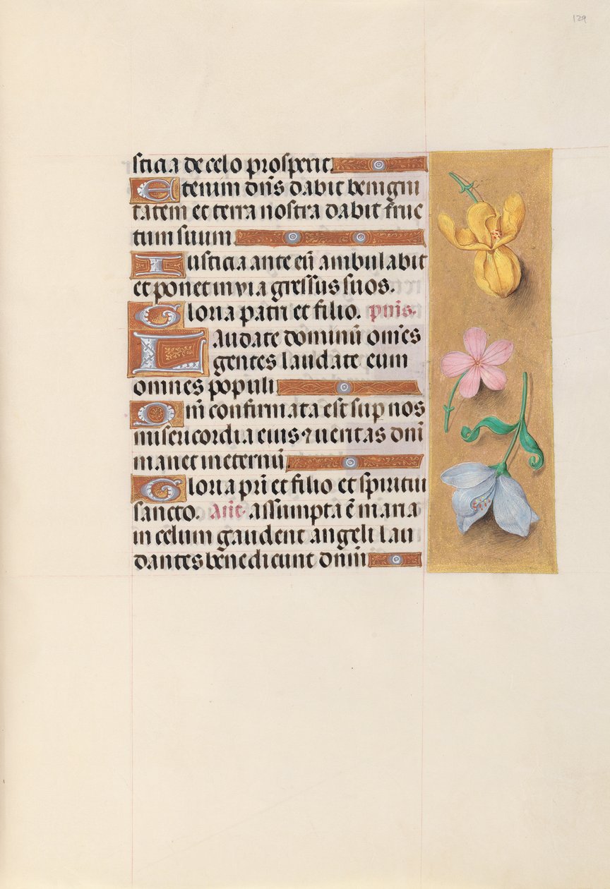 Hodiny královny Isabely Katolické, královny Španělska: Fol. 129r, c. 1500. od Master of the First Prayerbook of Maximillian