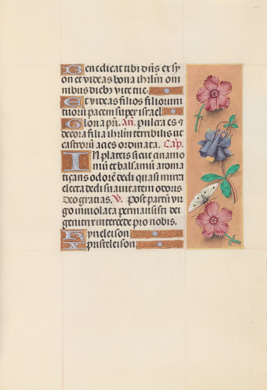 Hodiny královny Isabely Katolické, královny Španělska: Fol. 144r, c. 1500. od Master of the First Prayerbook of Maximillian