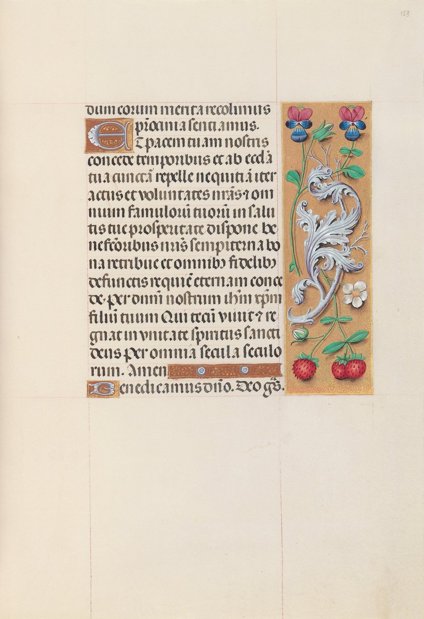 Hodiny královny Isabely Katolické, královny Španělska: Fol. 153r, c. 1500. od Master of the First Prayerbook of Maximillian