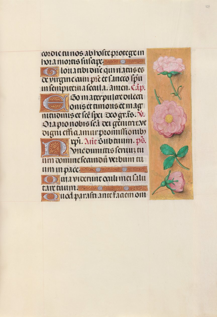 Hodiny královny Isabely Katolické, královny Španělska: Fol. 157r, c. 1500. od Master of the First Prayerbook of Maximillian