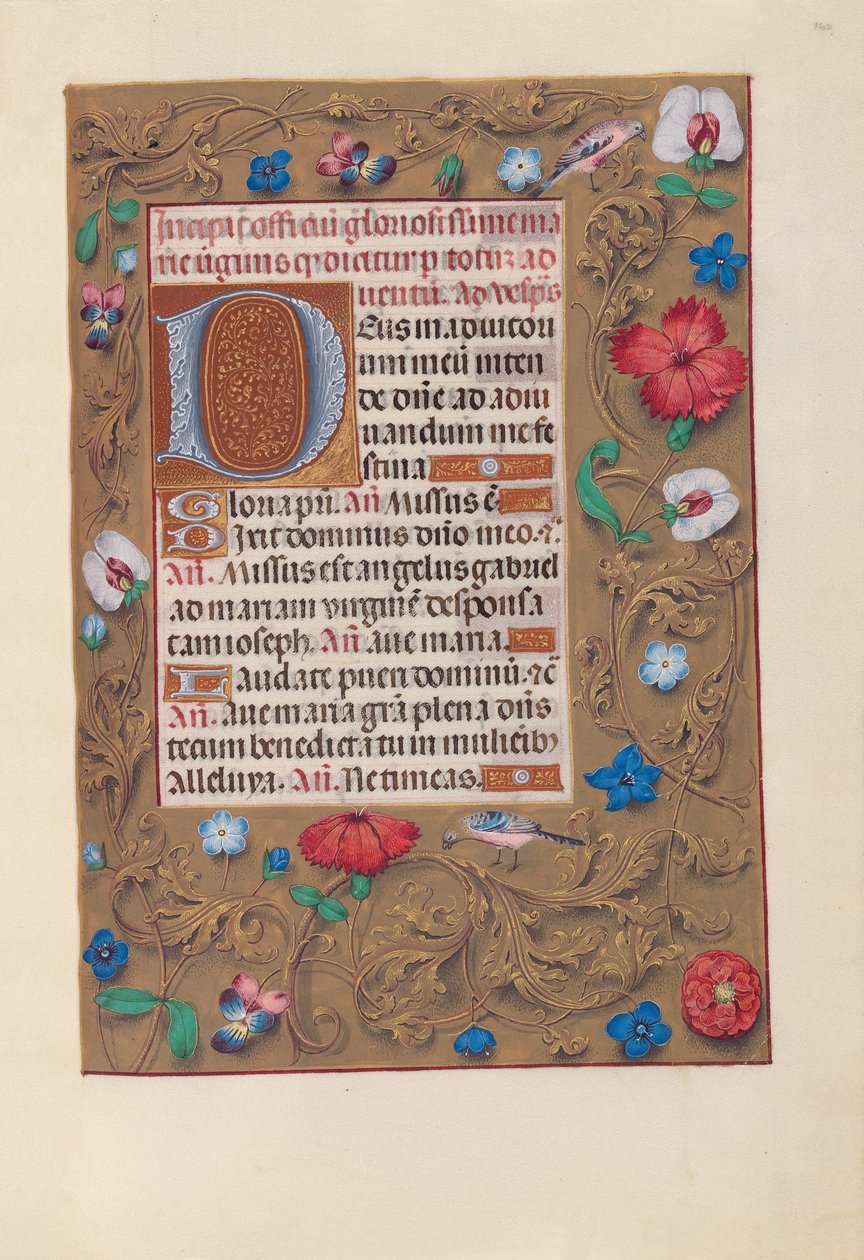 Hodiny královny Isabely Katolické, královny Španělska: Fol. 160r, c. 1500. od Master of the First Prayerbook of Maximillian