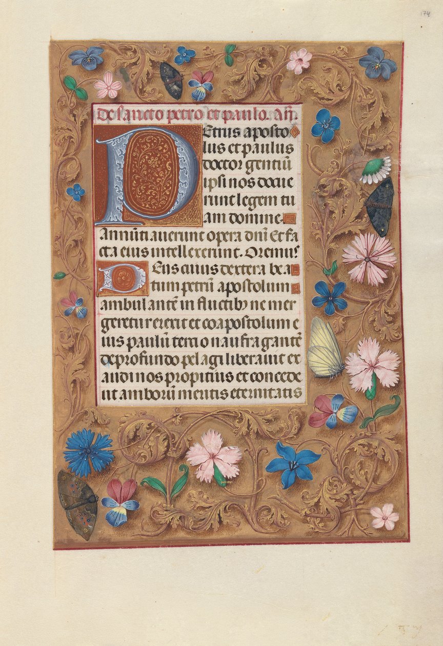 Hodiny královny Isabely Katolické, královny Španělska: Fol. 174r, c. 1500. od Master of the First Prayerbook of Maximillian