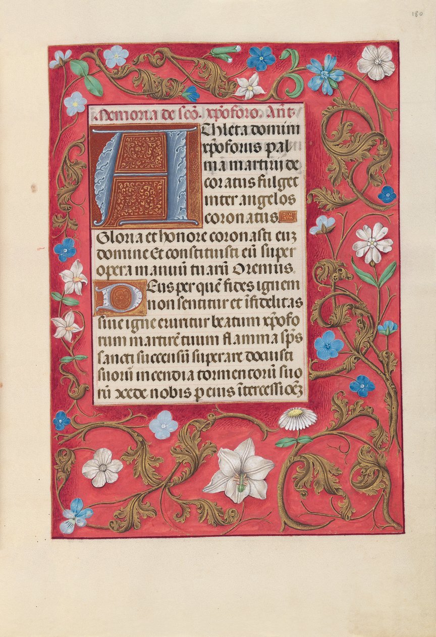 Hodiny královny Isabely Katolické, královny Španělska: Fol. 180r, c. 1500. od Master of the First Prayerbook of Maximillian