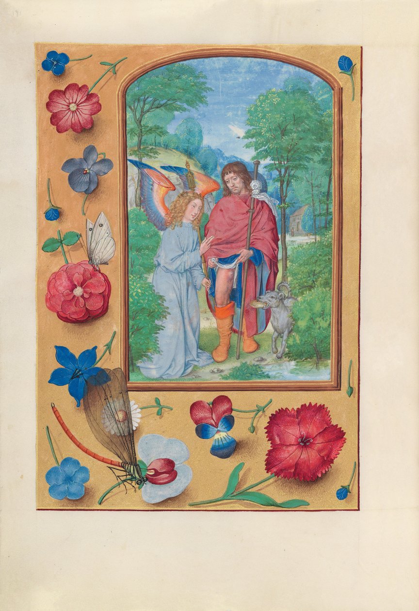 Hodiny královny Isabely Katolické, královny Španělska: Fol. 181v, St. Roch, c. 1500. od Master of the First Prayerbook of Maximillian