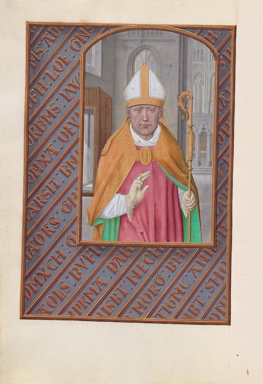 Hodiny královny Isabely Katolické, královny Španělska: Fol. 183v, Mikuláš, k.ú. 1500. od Master of the First Prayerbook of Maximillian