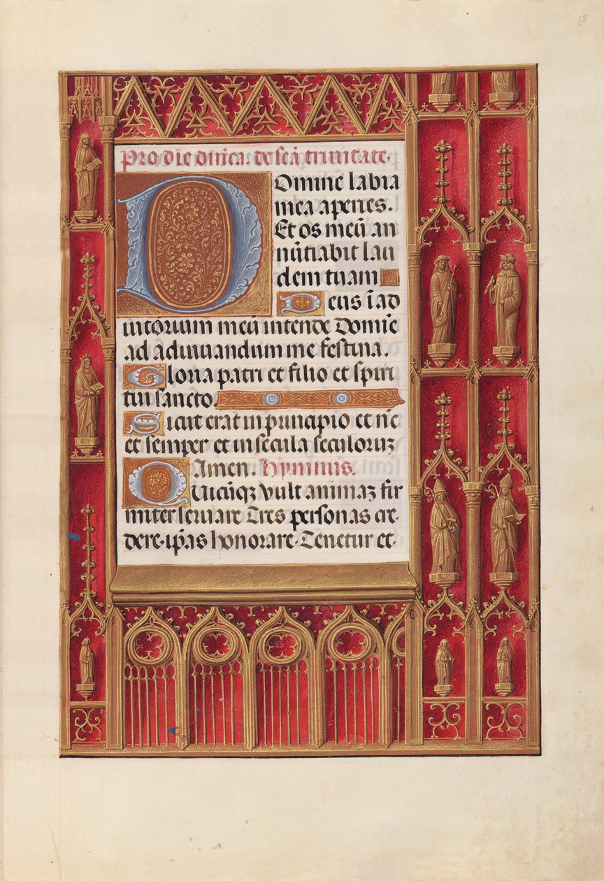 Hodiny královny Isabely Katolické, královny Španělska: Fol. 18r, c. 1500. od Master of the First Prayerbook of Maximillian
