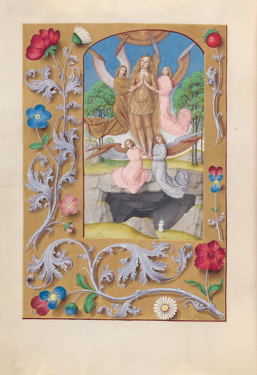 Hodiny královny Isabely Katolické, královny Španělska: Fol. 193v, svatá Máří Magdalena, c. 1500. od Master of the First Prayerbook of Maximillian