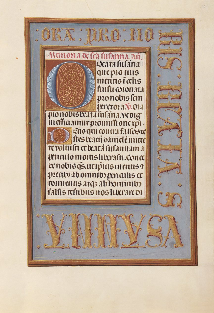 Hodiny královny Isabely Katolické, královny Španělska: Fol. 196r, c. 1500. od Master of the First Prayerbook of Maximillian