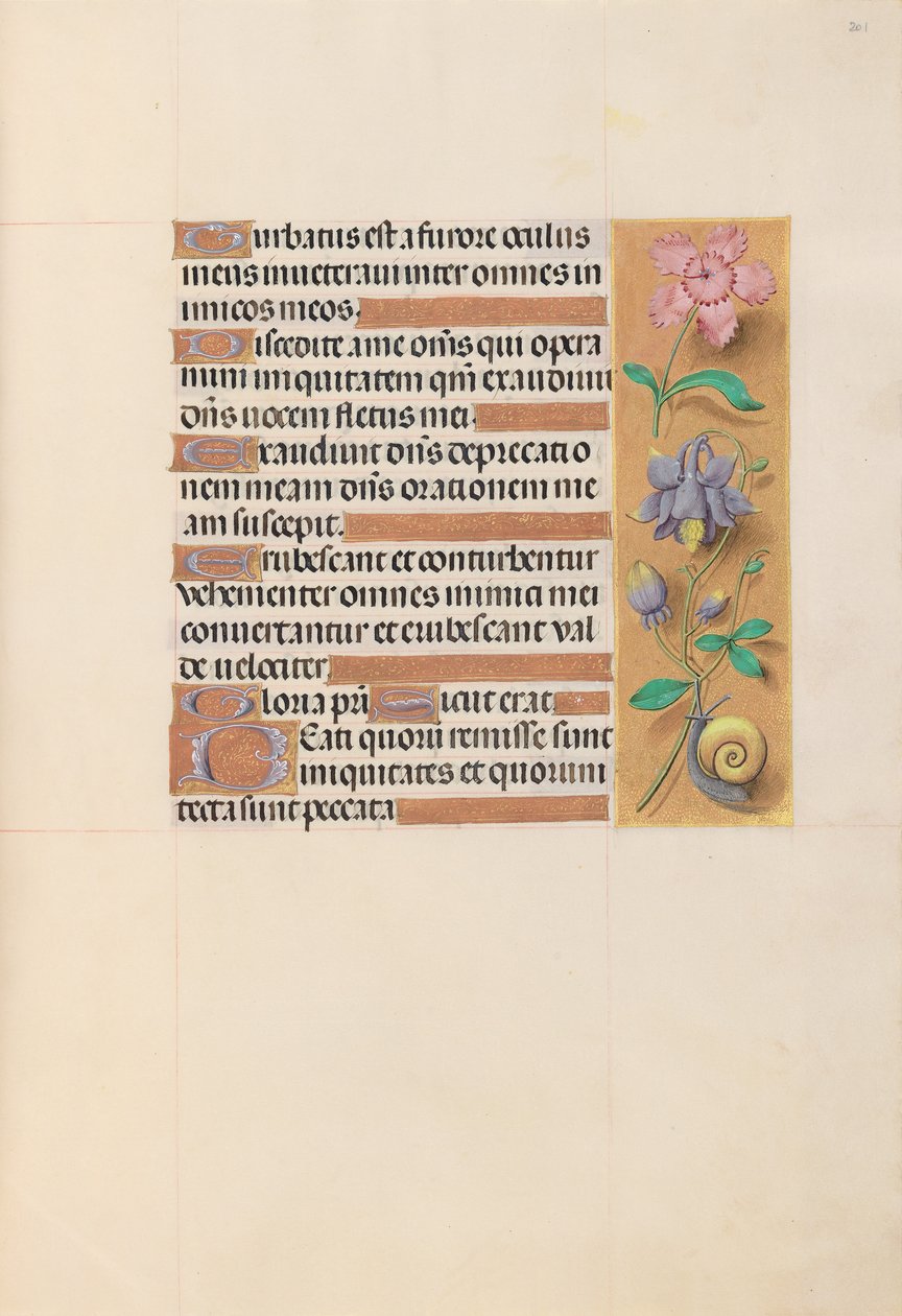 Hodiny královny Isabely Katolické, královny Španělska: Fol. 201r, c. 1500. od Master of the First Prayerbook of Maximillian