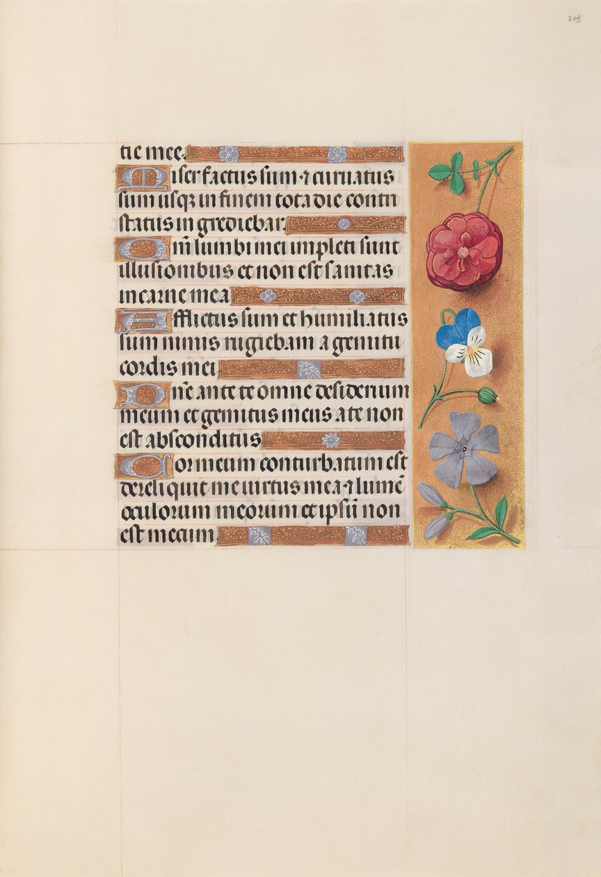 Hodiny královny Isabely Katolické, královny Španělska: Fol. 203r, c. 1500. od Master of the First Prayerbook of Maximillian