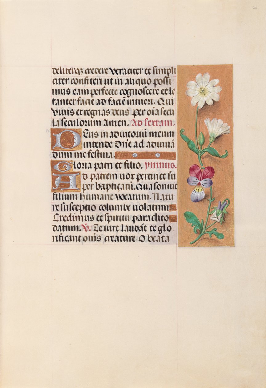 Hodiny královny Isabely Katolické, královny Španělska: Fol. 20r, c. 1500. od Master of the First Prayerbook of Maximillian