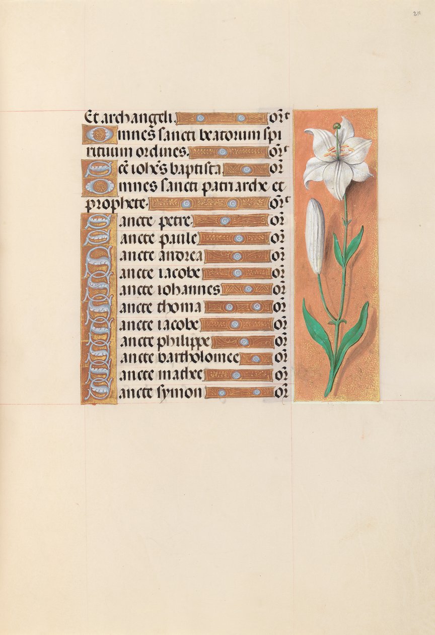 Hodiny královny Isabely Katolické, královny Španělska: Fol. 211r, c. 1500. od Master of the First Prayerbook of Maximillian