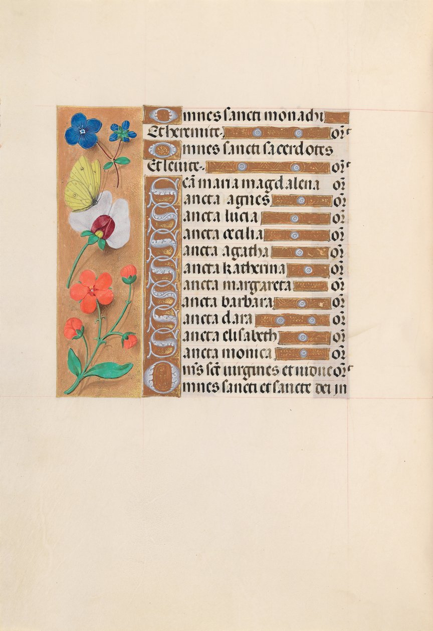 Hodiny královny Isabely Katolické, královny Španělska: Fol. 212v, c. 1500. od Master of the First Prayerbook of Maximillian
