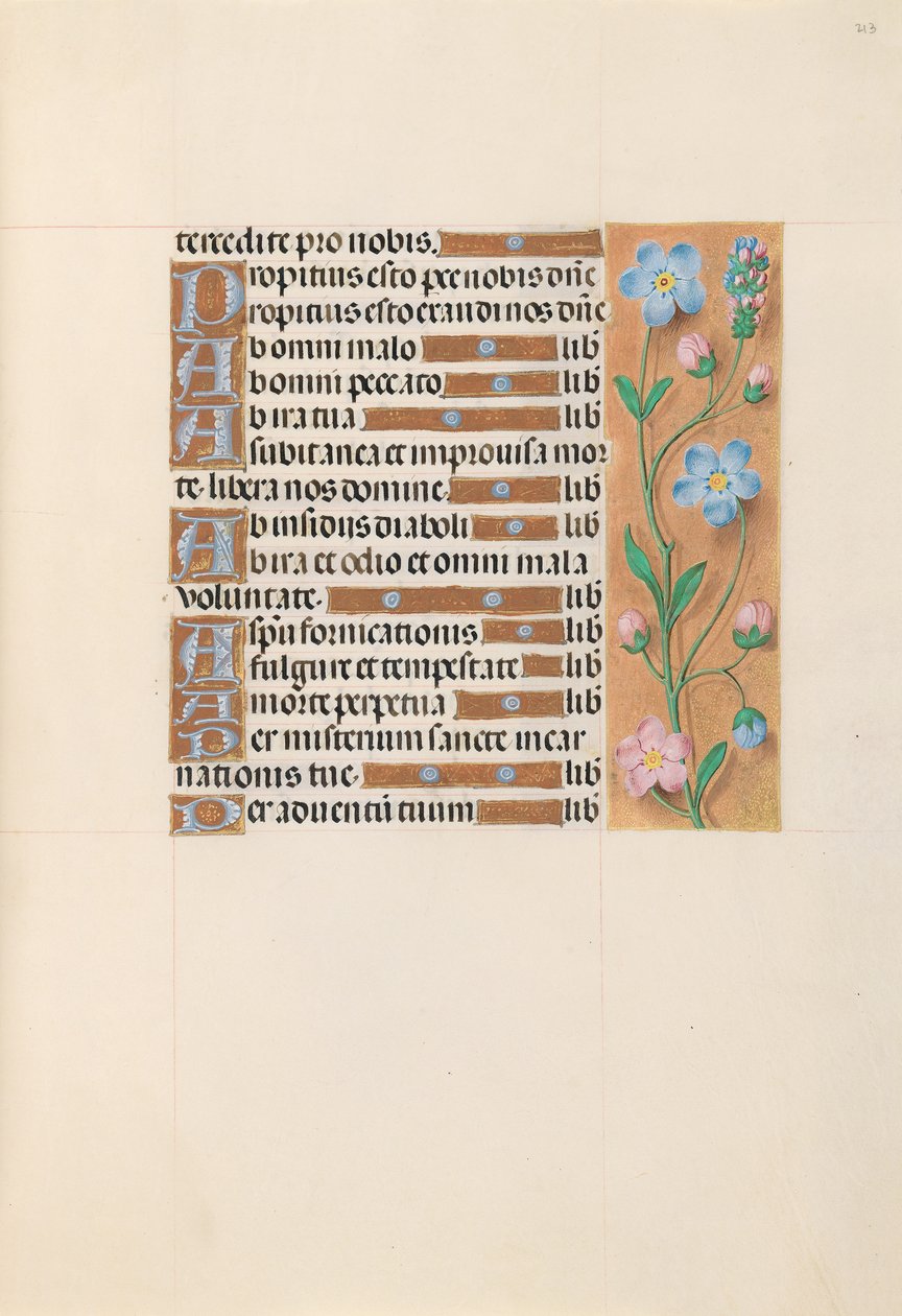 Hodiny královny Isabely Katolické, královny Španělska: Fol. 213r, c. 1500. od Master of the First Prayerbook of Maximillian