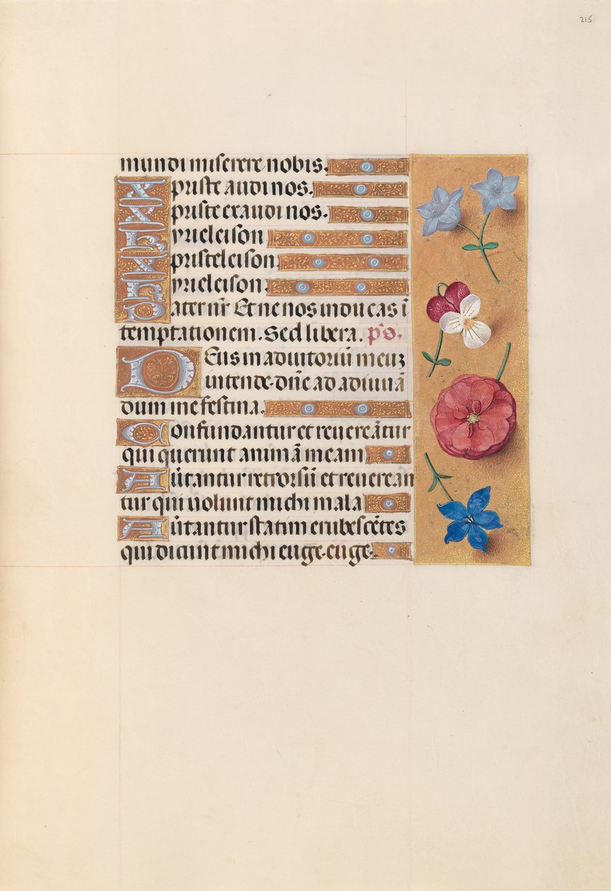 Hodiny královny Isabely Katolické, královny Španělska: Fol. 215r, c. 1500. od Master of the First Prayerbook of Maximillian