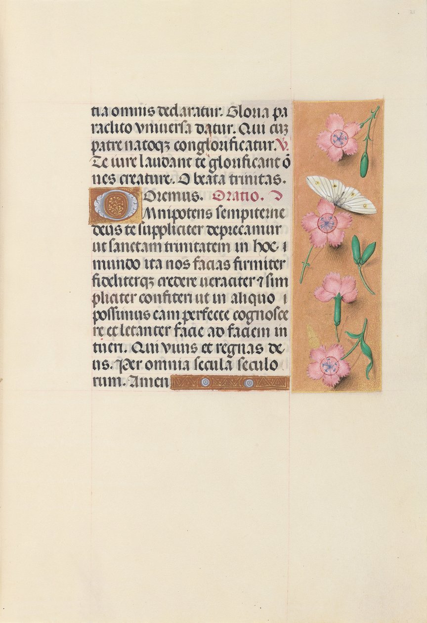 Hodiny královny Isabely Katolické, královny Španělska: Fol. 21r, c. 1500. od Master of the First Prayerbook of Maximillian