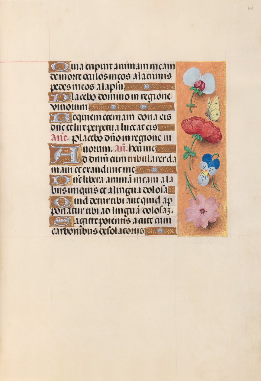 Hodiny královny Isabely Katolické, královny Španělska: Fol. 221r, c. 1500. od Master of the First Prayerbook of Maximillian