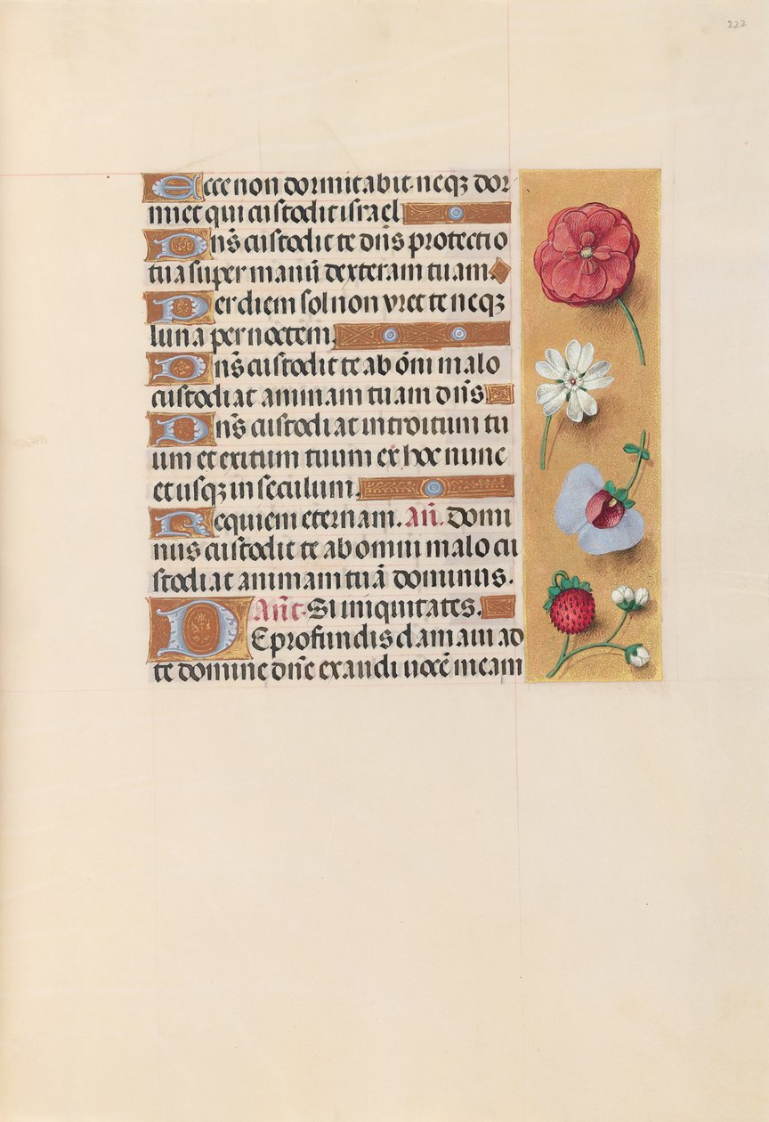 Hodiny královny Isabely Katolické, královny Španělska: Fol. 222r, c. 1500. od Master of the First Prayerbook of Maximillian