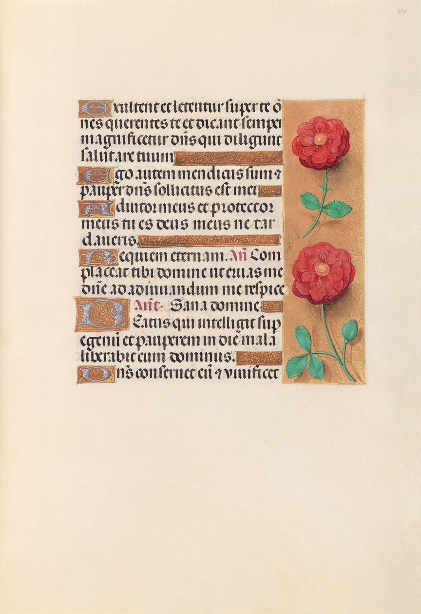 Hodiny královny Isabely Katolické, královny Španělska: Fol. 241r, c. 1500. od Master of the First Prayerbook of Maximillian