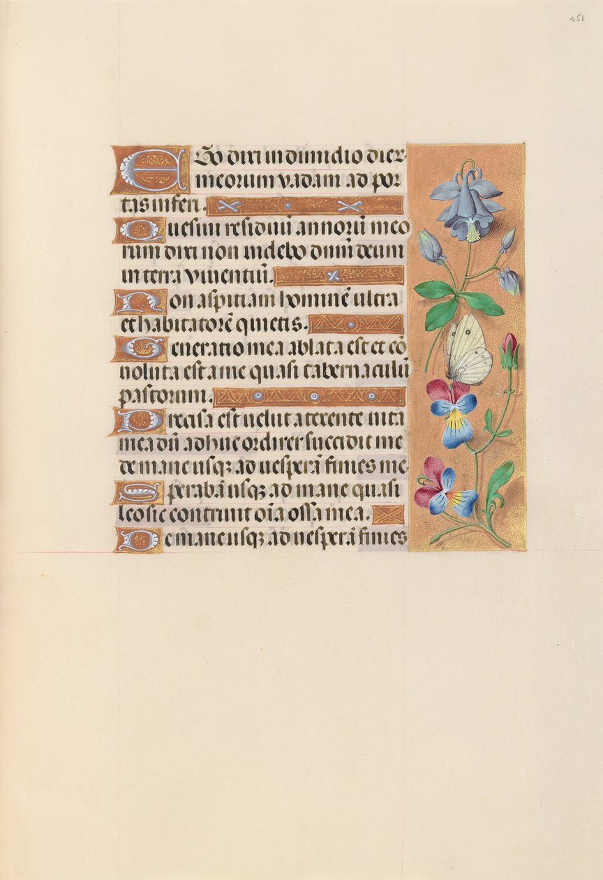 Hodiny královny Isabely Katolické, královny Španělska: Fol. 251r, c. 1500. od Master of the First Prayerbook of Maximillian