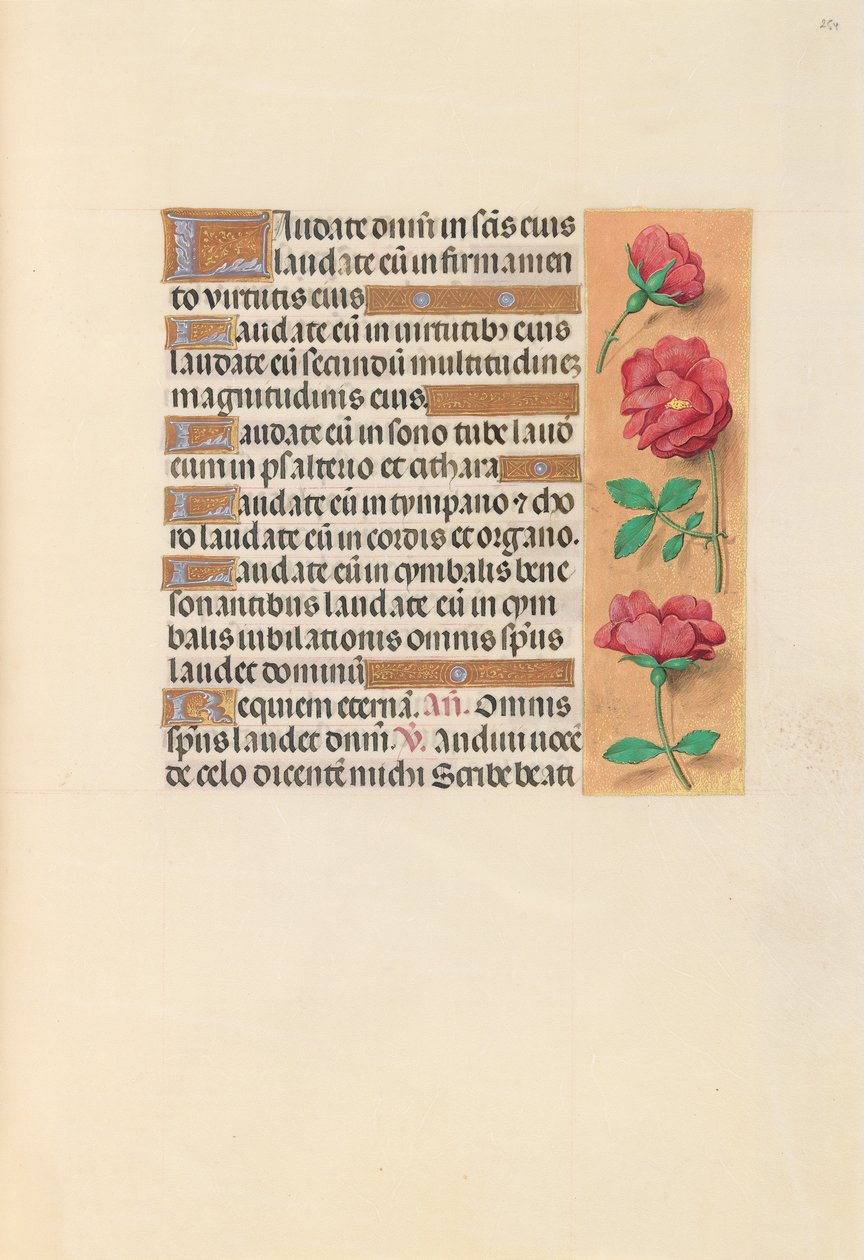 Hodiny královny Isabely Katolické, královny Španělska: Fol. 254r, c. 1500. od Master of the First Prayerbook of Maximillian