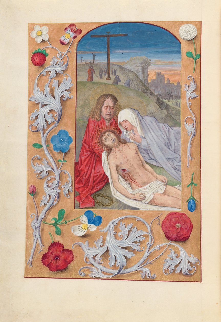 Hodiny královny Isabely Katolické, královny Španělska: Fol. 260v, Oplakávání, c. 1500. od Master of the First Prayerbook of Maximillian