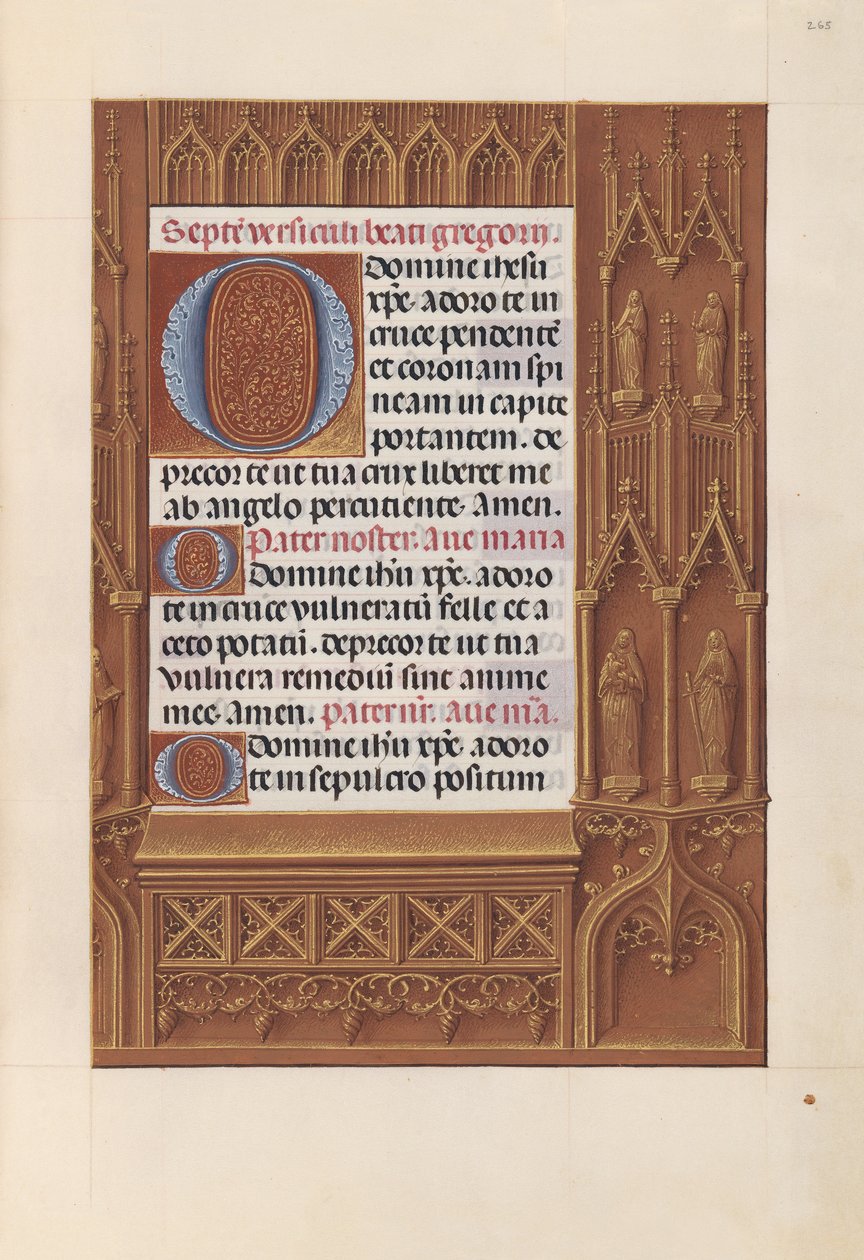 Hodiny královny Isabely Katolické, královny Španělska: Fol. 265r, c. 1500. od Master of the First Prayerbook of Maximillian