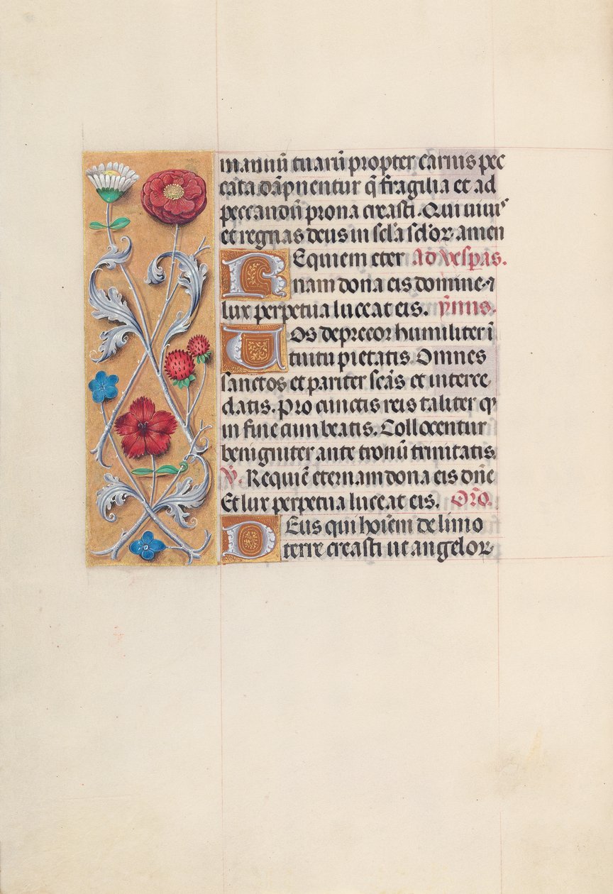 Hodiny královny Isabely Katolické, královny Španělska: Fol. 28v, c. 1500. od Master of the First Prayerbook of Maximillian