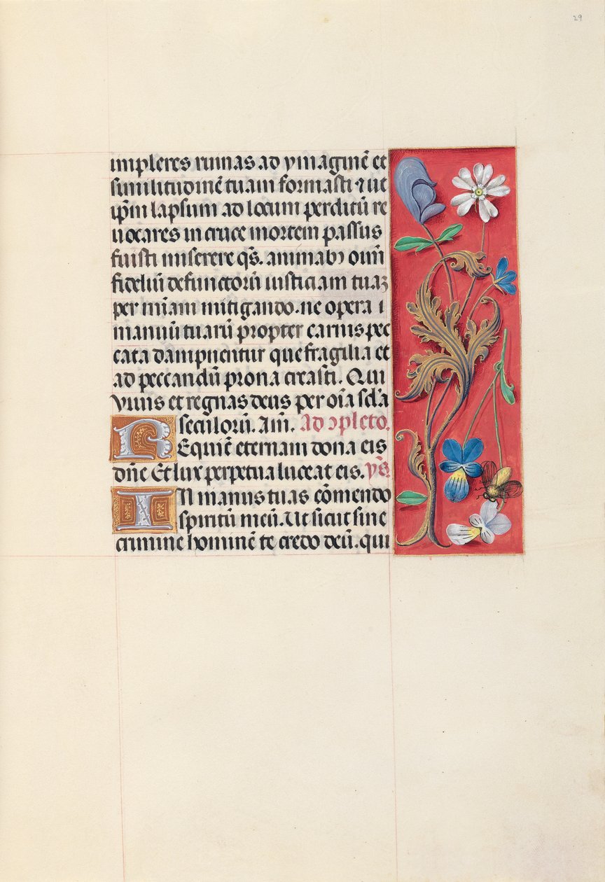 Hodiny královny Isabely Katolické, královny Španělska: Fol. 29r, c. 1500. od Master of the First Prayerbook of Maximillian
