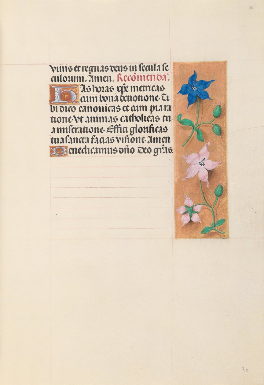 Hodiny královny Isabely Katolické, královny Španělska: Fol. 30r, c. 1500. od Master of the First Prayerbook of Maximillian