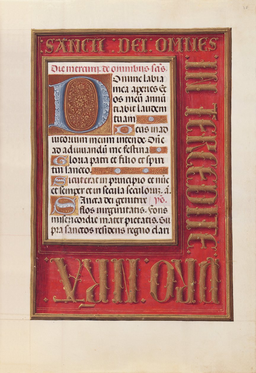 Hodiny královny Isabely Katolické, královny Španělska: Fol. 38r, c. 1500. od Master of the First Prayerbook of Maximillian