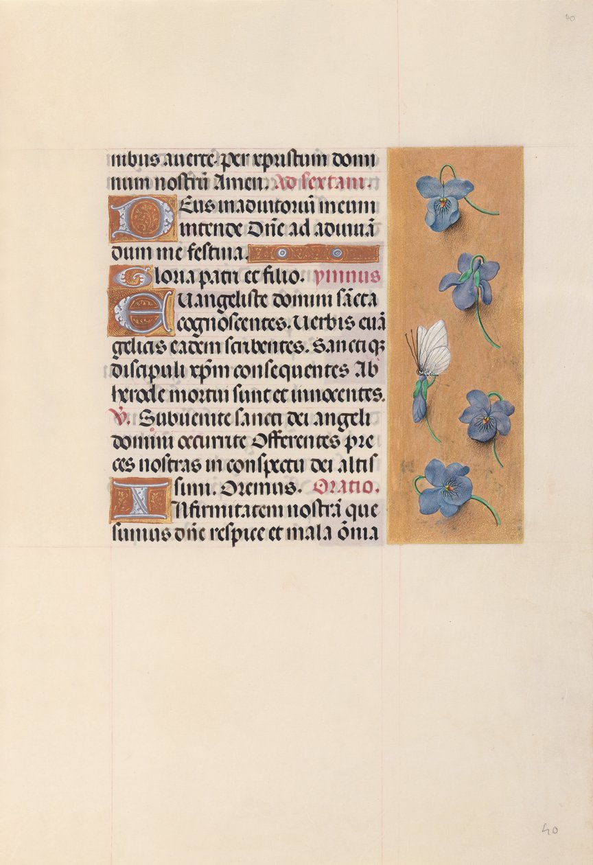 Hodiny královny Isabely Katolické, královny Španělska: Fol. 40r, c. 1500. od Master of the First Prayerbook of Maximillian