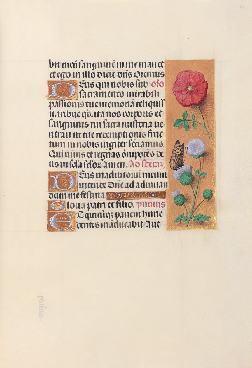 Hodiny královny Isabely Katolické, královny Španělska: Fol. 46r, c. 1500. od Master of the First Prayerbook of Maximillian